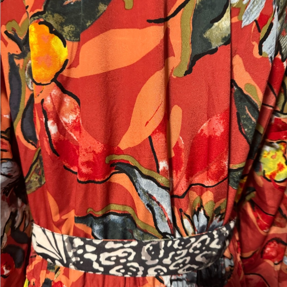 John Mark Vibrant Floral Asymmetrical Dress Sz L - Picture 10 of 13